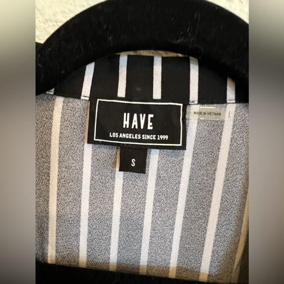 #1026 NWT “Have” Los Angeles stripped blazer black white belted size small - Picture 4 of 7